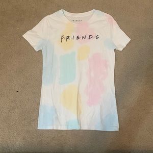 Pink , yellow , and blue friends t - shirt for girls